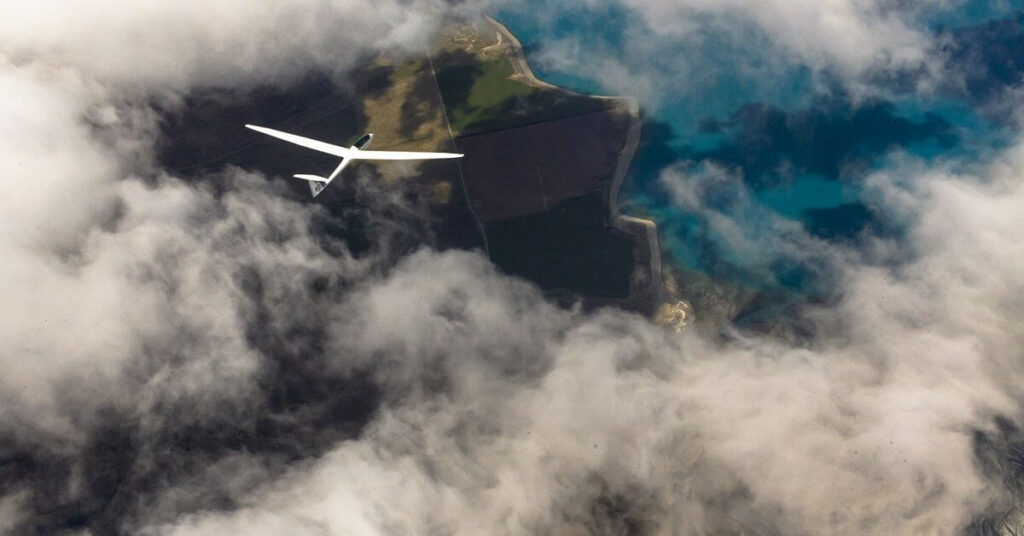 glider over land