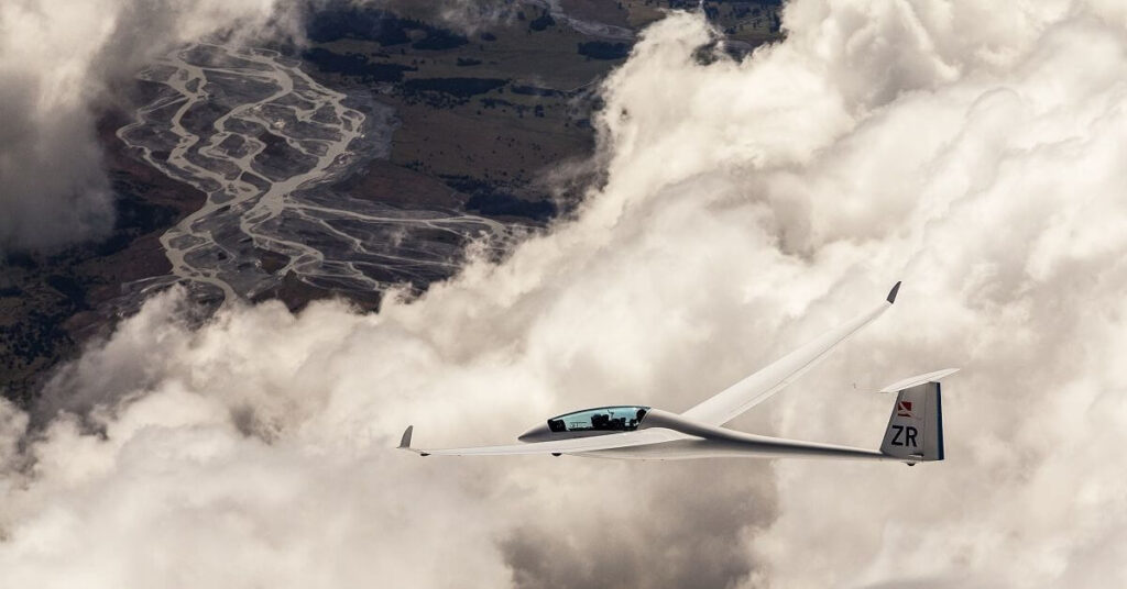 valley behind glider